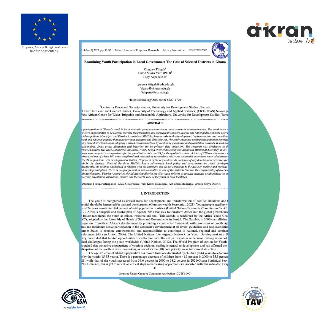 Examining Youth Participation in Local Governance: The Case of Selected Districts in Ghana